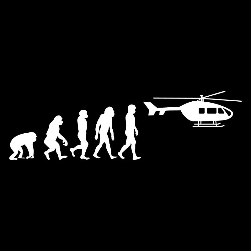 Hubschrauber Pilot Evolution Steinzeit