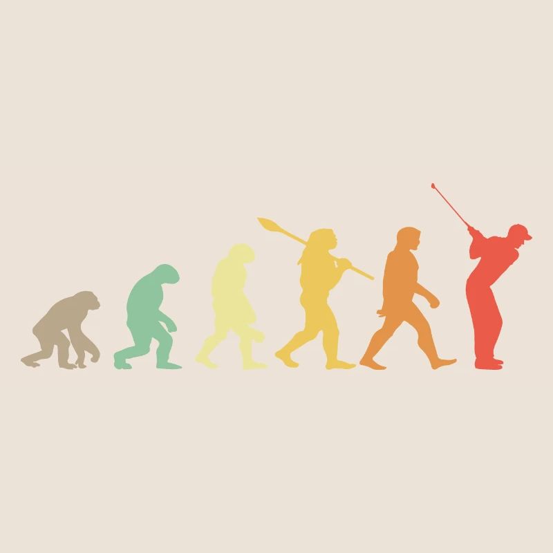 Golf Évolution Rétro Cadeau Pour Golfeurs