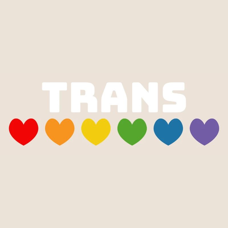 Regenbogenherzchen Trans weiss