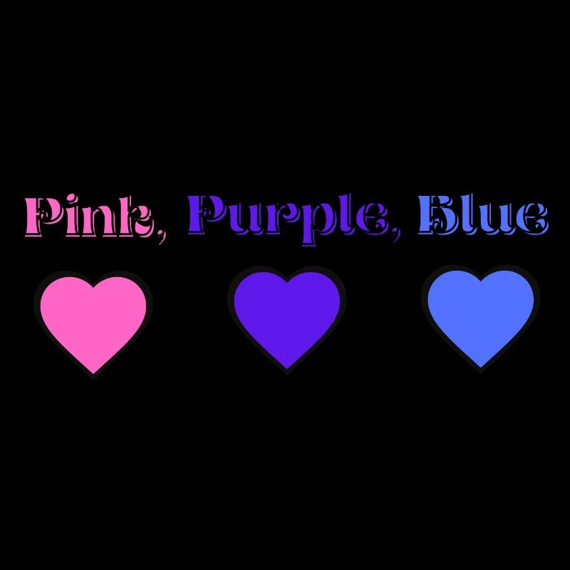 Pink, Purple,Blue