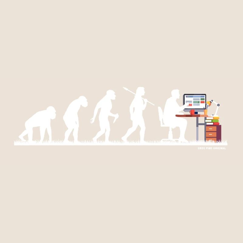 Evolution Nerd Geek Hacker Coder Programmierer