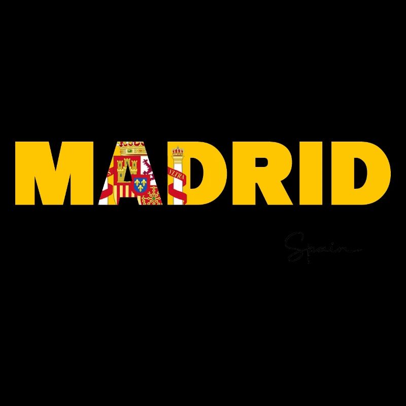 Lettrage de Madrid aux couleurs du drapeau espagnol