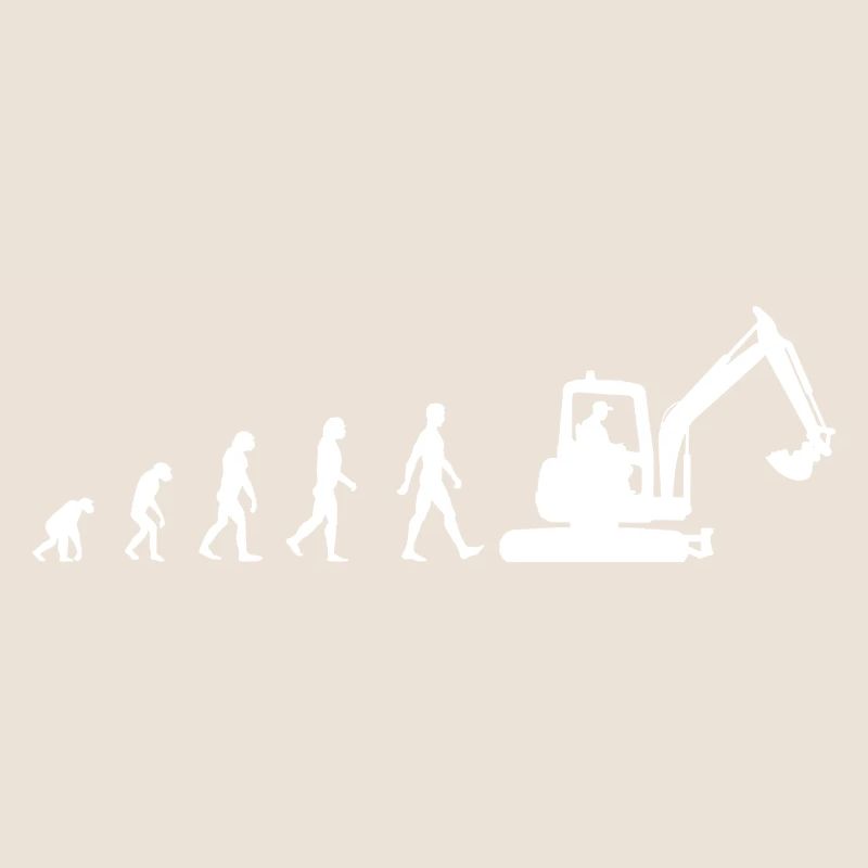 Evolution Excavator Silhouette Gift Excavator