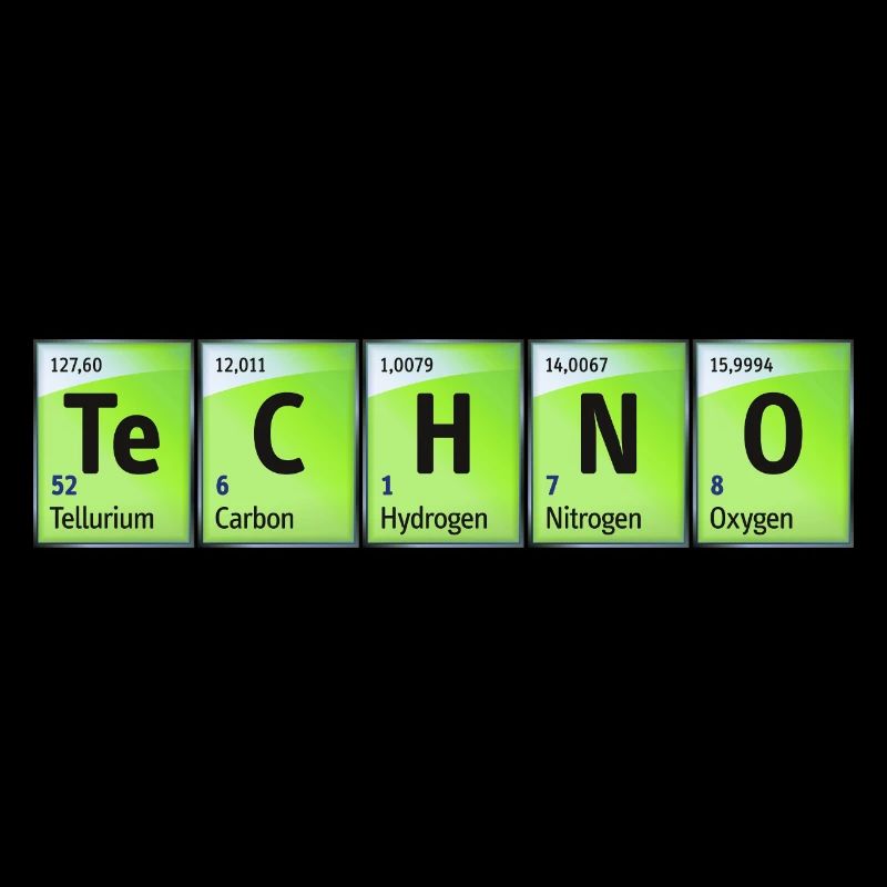 Tableau périodique Carbon Nitrogen Oxygen TeCHNO vert