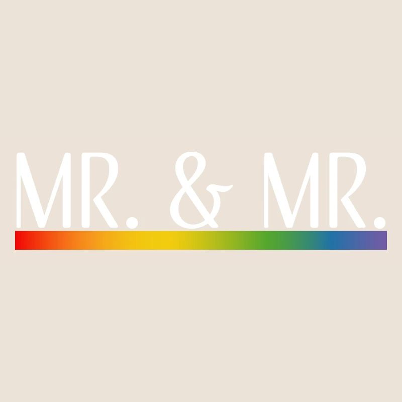 Rainbow stripes Mr and Mr white