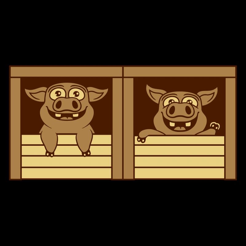 2 Comic Stable Pigs