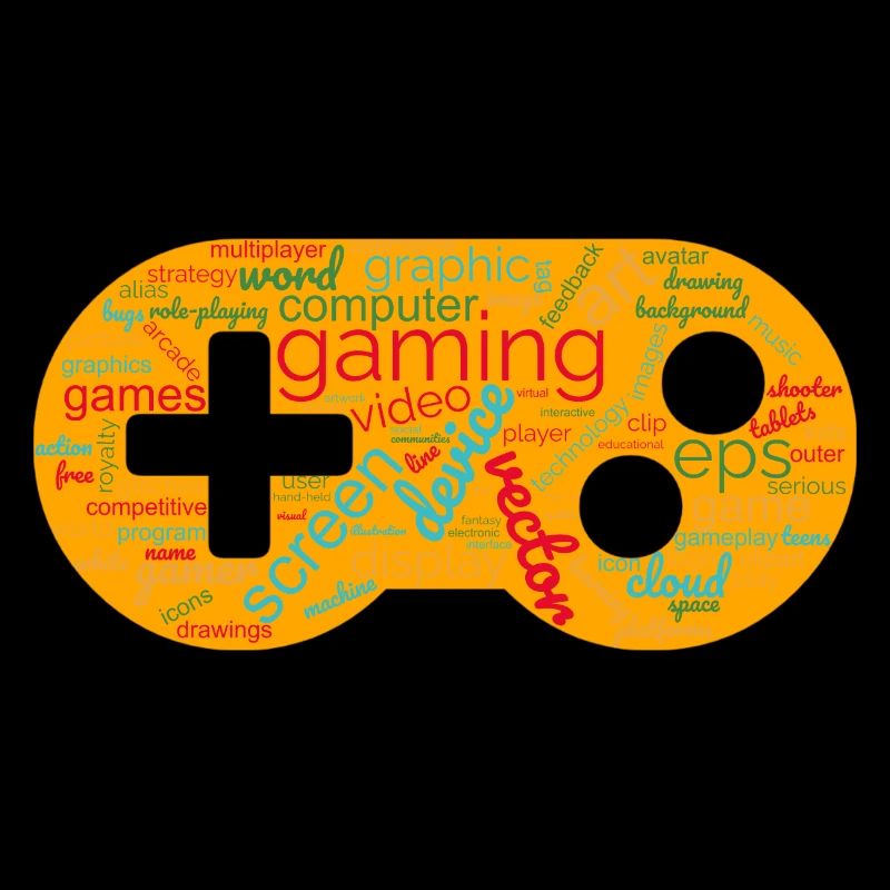 wordcloud gaming orange