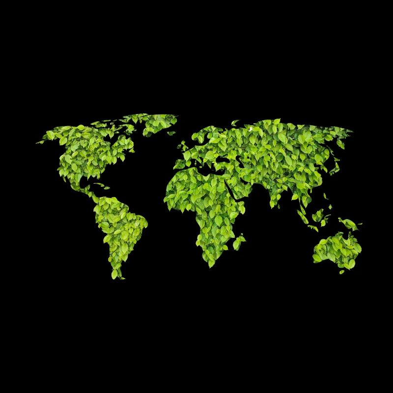 Carte du monde vert