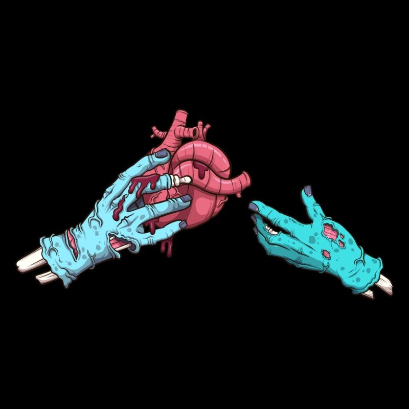 Zombie-Hand, die ein Herz gibt