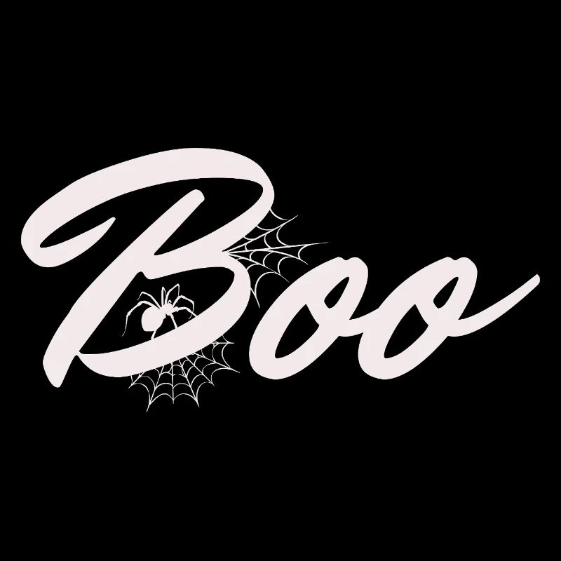 Boo Halloween Spider Web Lettering