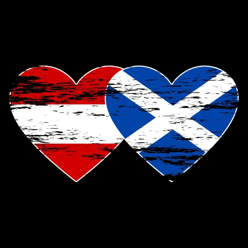 Autriche Ecosse drapeau coeur utilisé