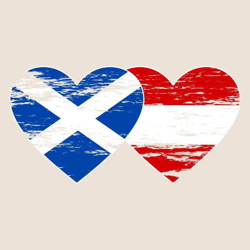 Ecosse Autriche drapeau coeur utilisé