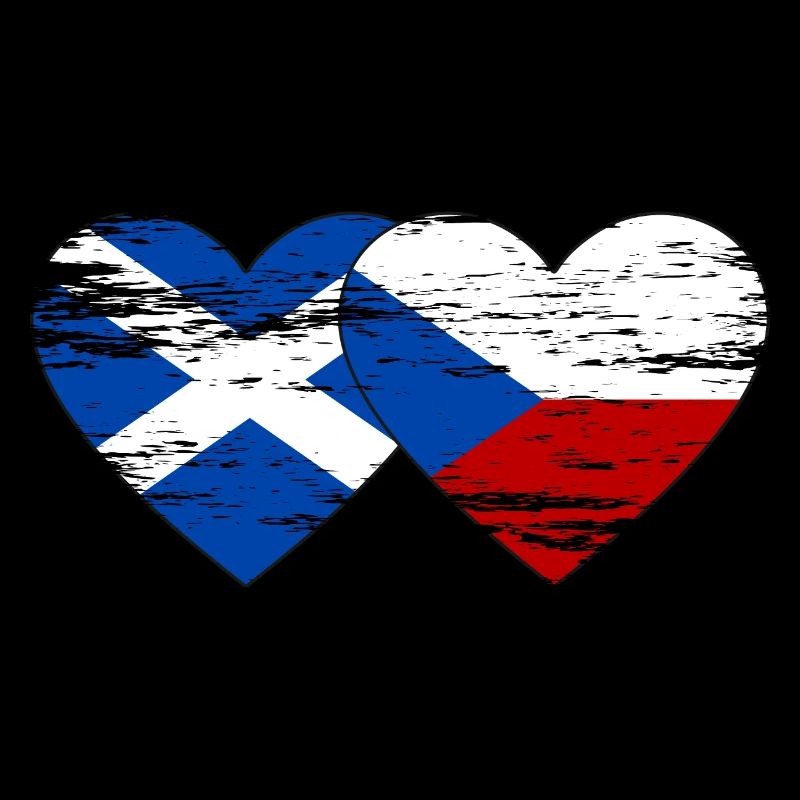 Ecosse République Tchèque Drapeau Coeur Utilisé