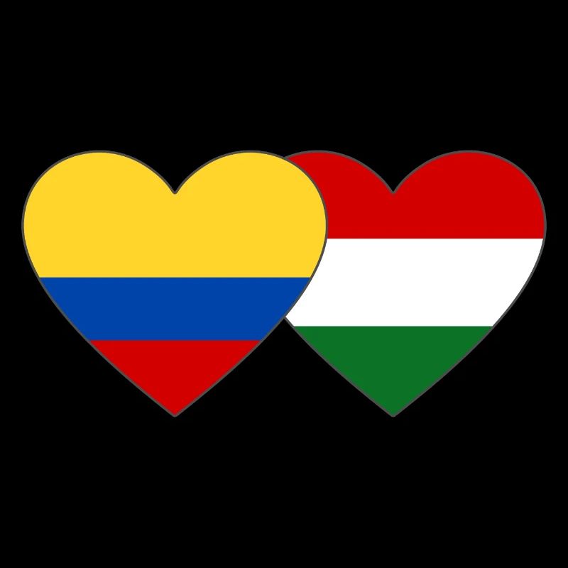 Colombie Hongrie Drapeau Coeur