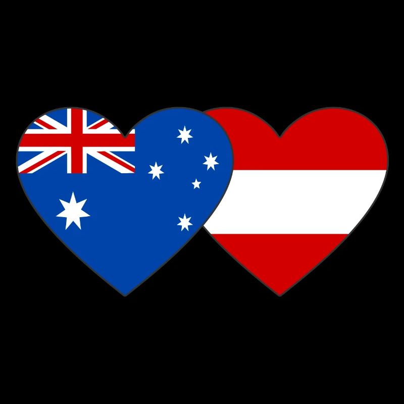 Australia Austria Flag Heart Flag