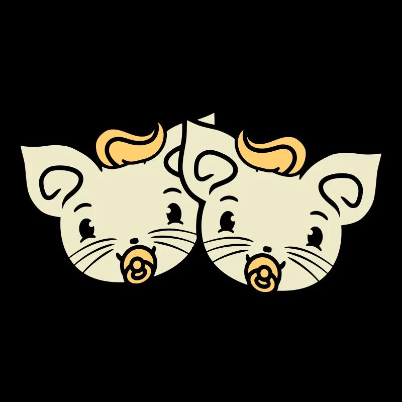 2 sucettes chats Deux petits frères et sœurs jumeaux