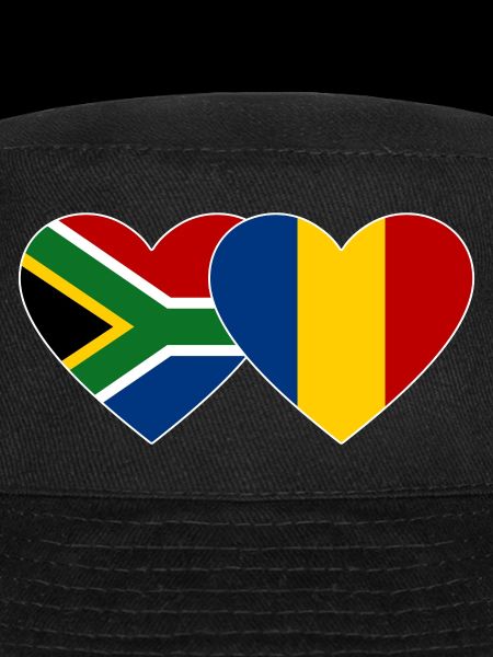 Afrique du Sud Roumanie Drapeau Coeur