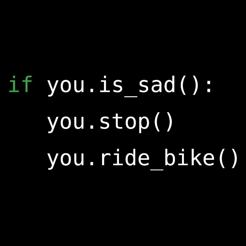 Python code | Fahrrad fahren | Programmierer | Dev