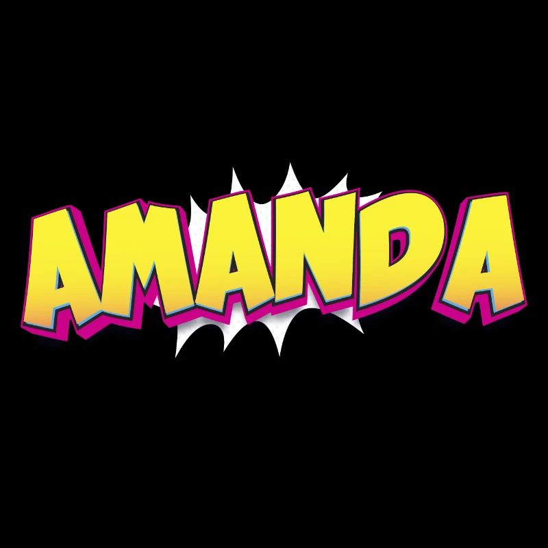 Amanda Custom Name Comic Book Style Pop Art,