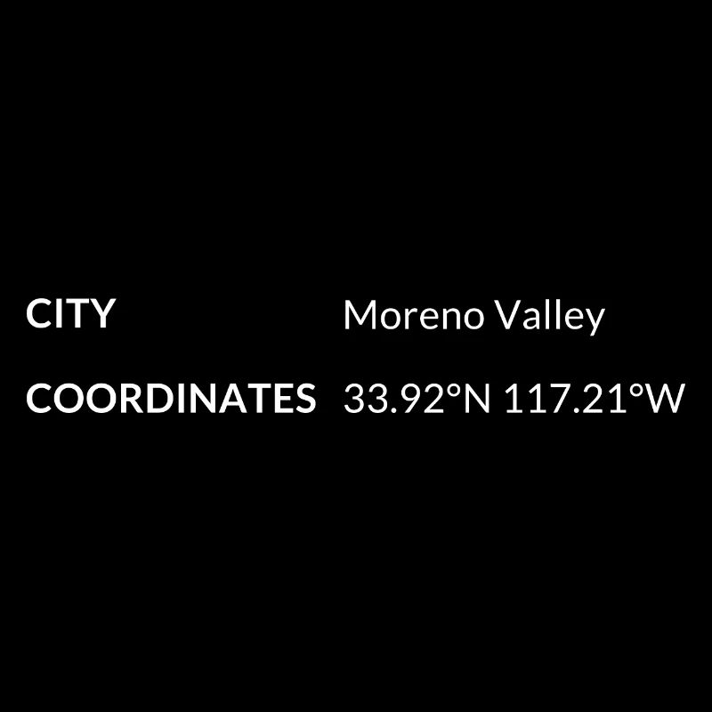 Moreno Valley, California, USA coordinates