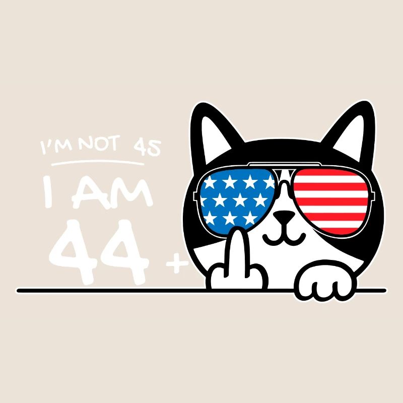 Ich bin nicht 45, ich bin 44 plus 1 Mittelfinger Katzenflipp