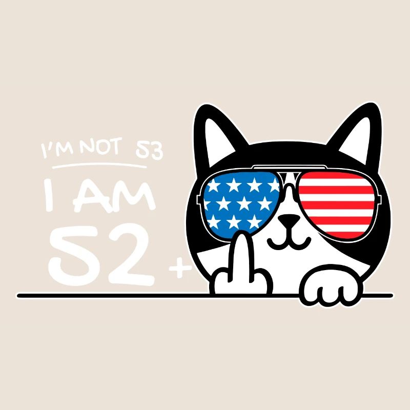 Ich bin nicht 53, ich bin 52 plus 1 Mittelfinger Katzenflip