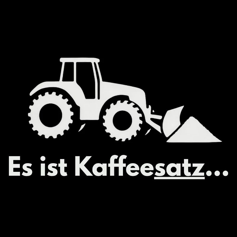 Coffee grounds tractor plough motif
