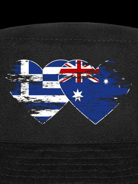 Grèce Australie drapeau coeur utilisé