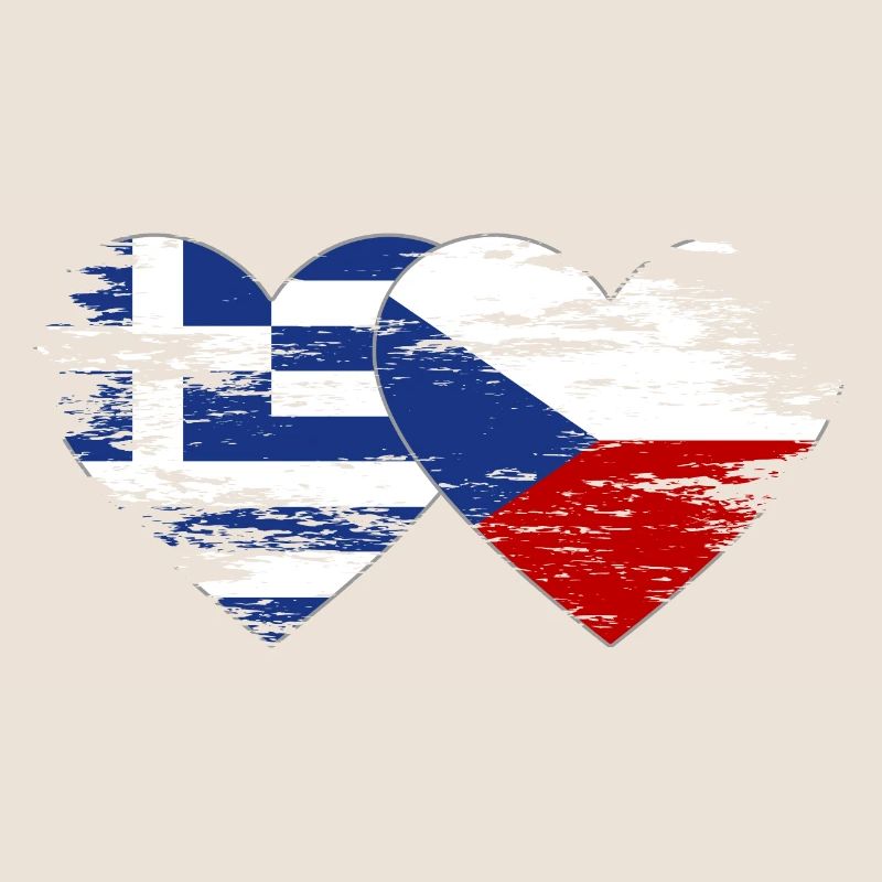 Grèce République tchèque drapeau utilisé coeur