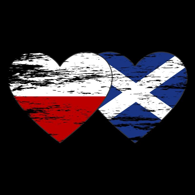 Pologne Ecosse drapeau coeur utilisé