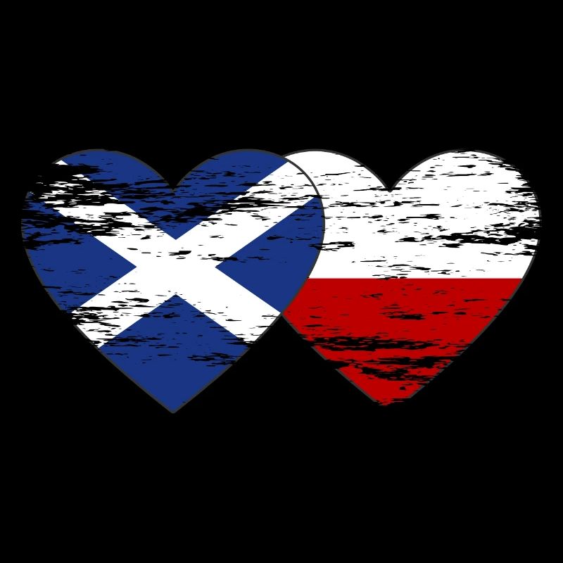 Ecosse Pologne drapeau coeur utilisé