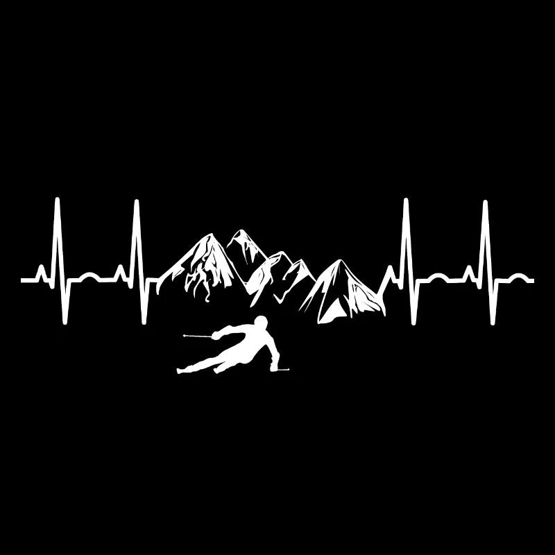 Skifahrer Lover EKG Design - Geschenk