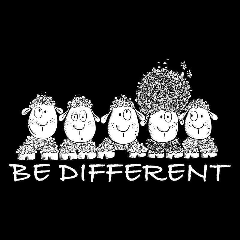 Be Different Schafe mit Spruch