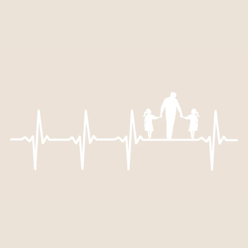 Father with two daughters heartbeat