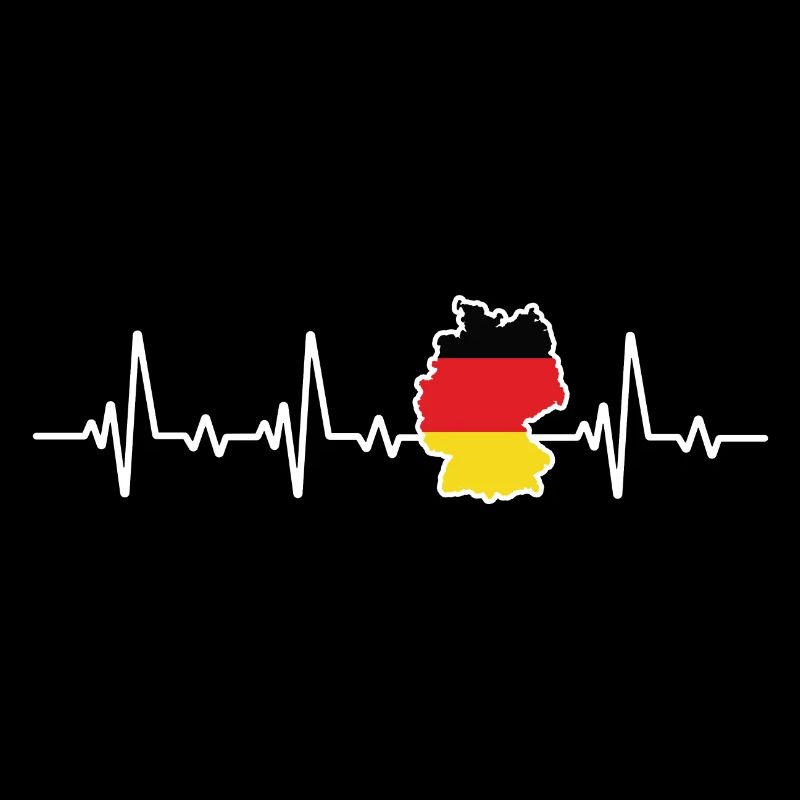 I love germany heartbeat germany flagg
