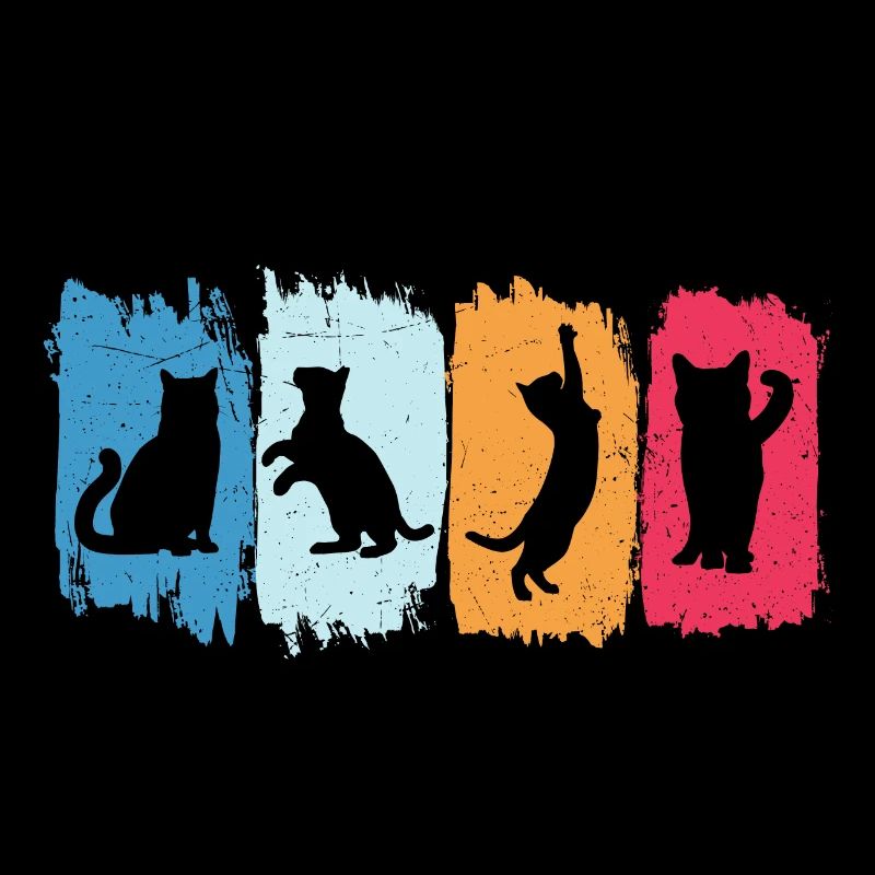 Cat Retro T-Shirt Cat Cat