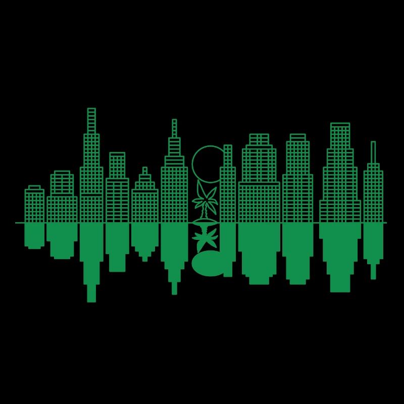 City Skyline + Tree - Green