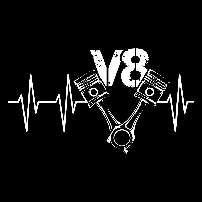 Icône du moteur V8 Icône de course à piston pulsé Heartbeat