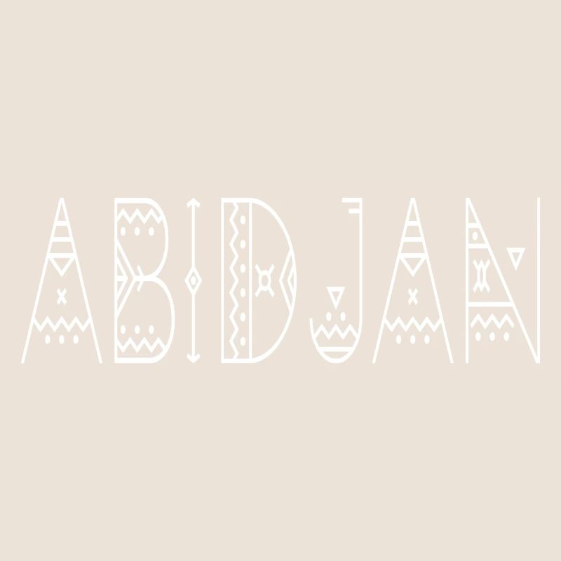 Abidjan lettrage blanc