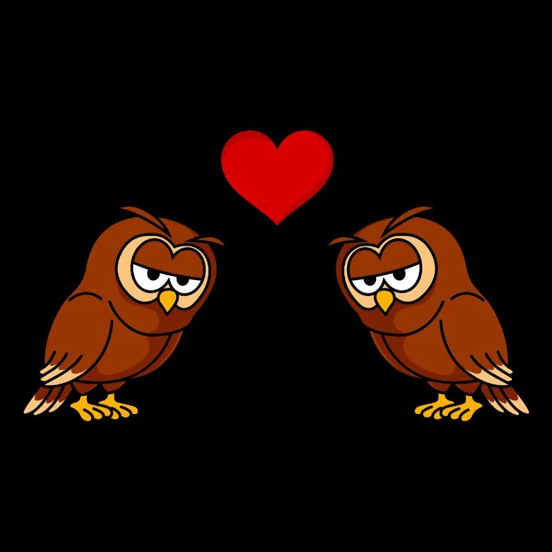 Eule Comic Paar Liebe