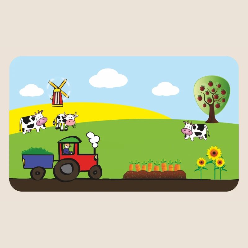 Farm Tractor - Cows Fields Windmill