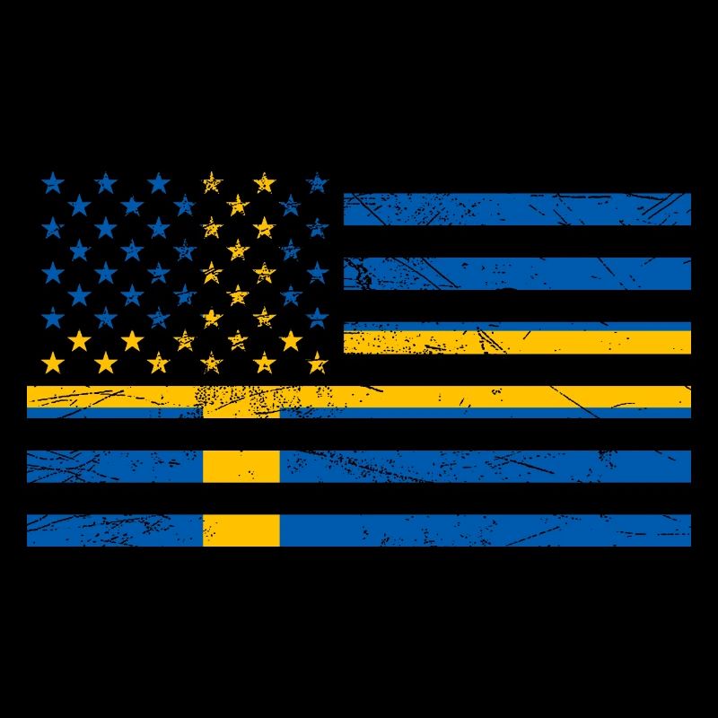 États-Unis Suède Drapeau