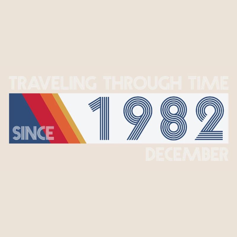 Conception drôle d'anniversaire de voyage dans le temps décembre 1982