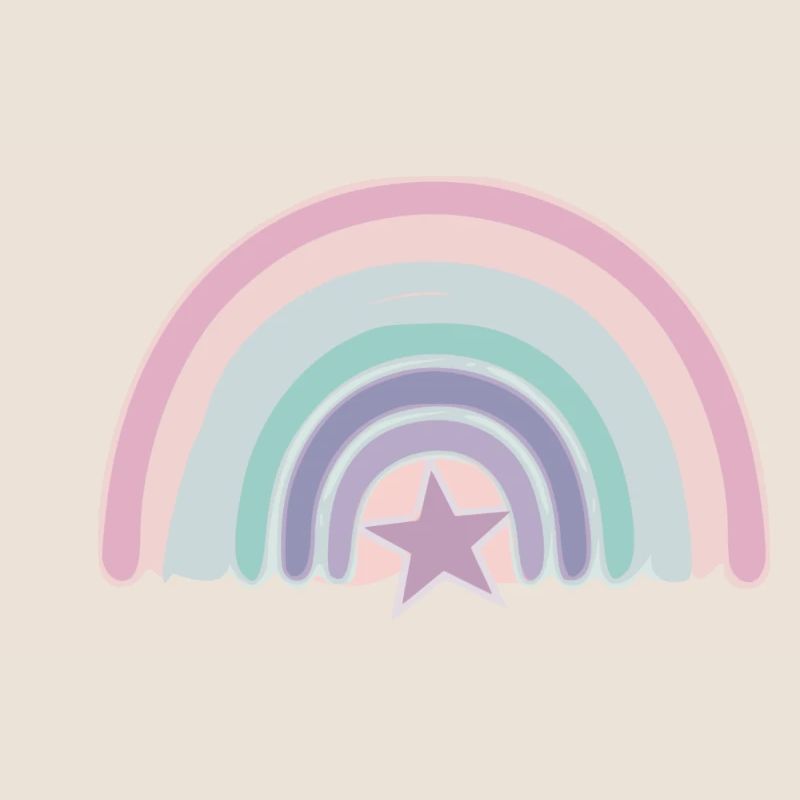 Arc-en-ciel et étoile