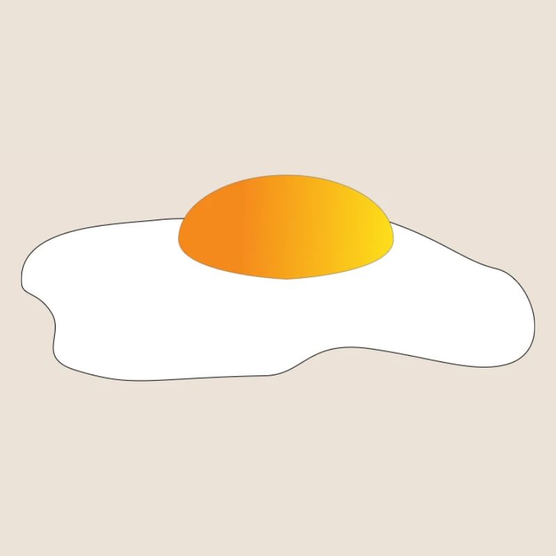 Fried Egg Minimal Icon Yellow-Orange