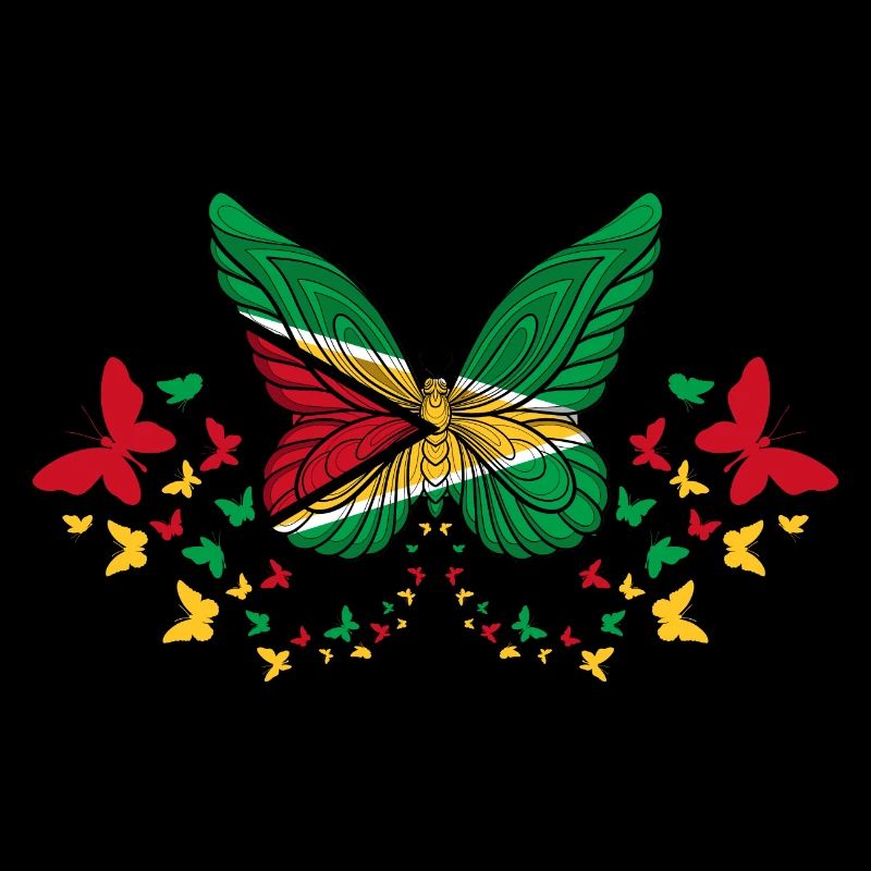 Guyana Guyana Guyana Drapeau Papillons