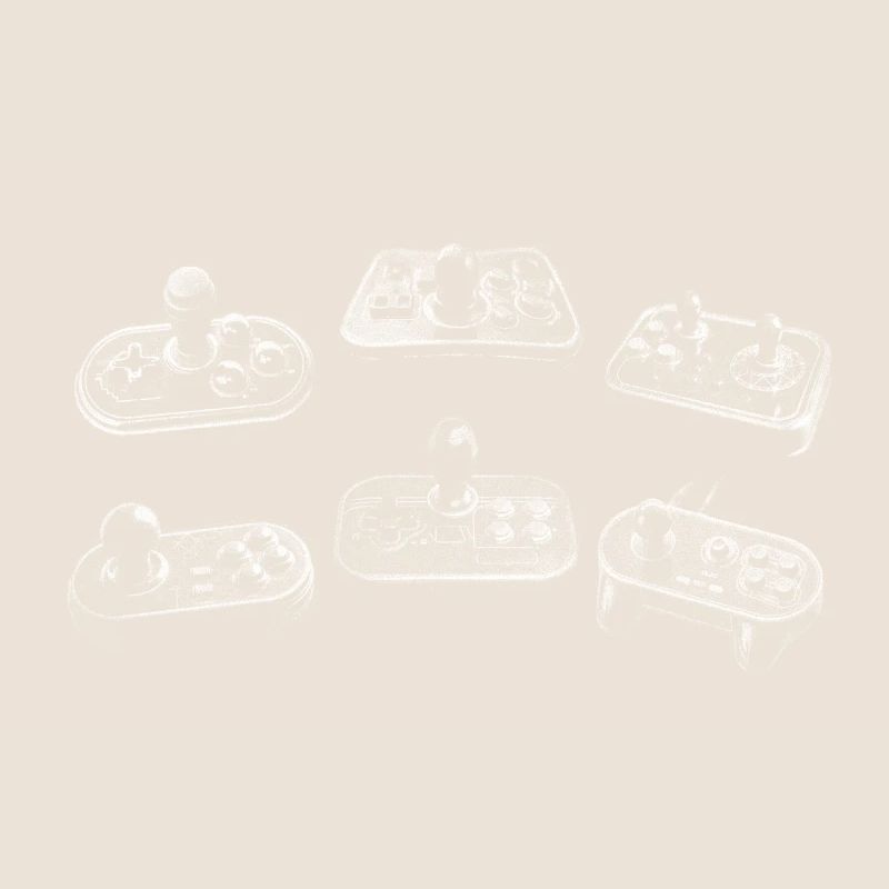 Retro Gamepads Black & White Pattern