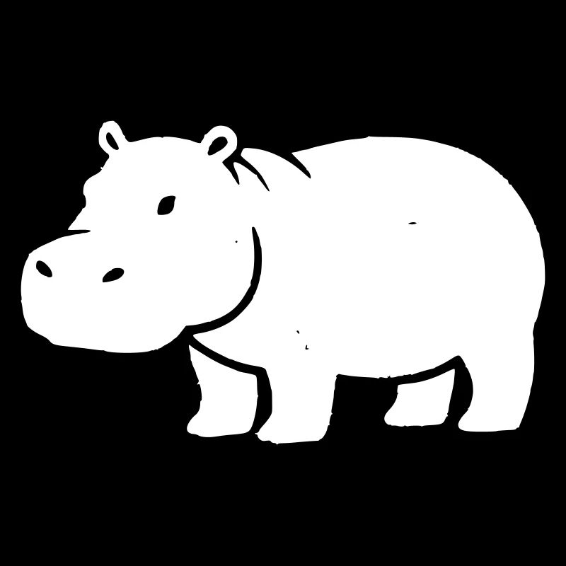 Silhouette Hippopotame Blanche