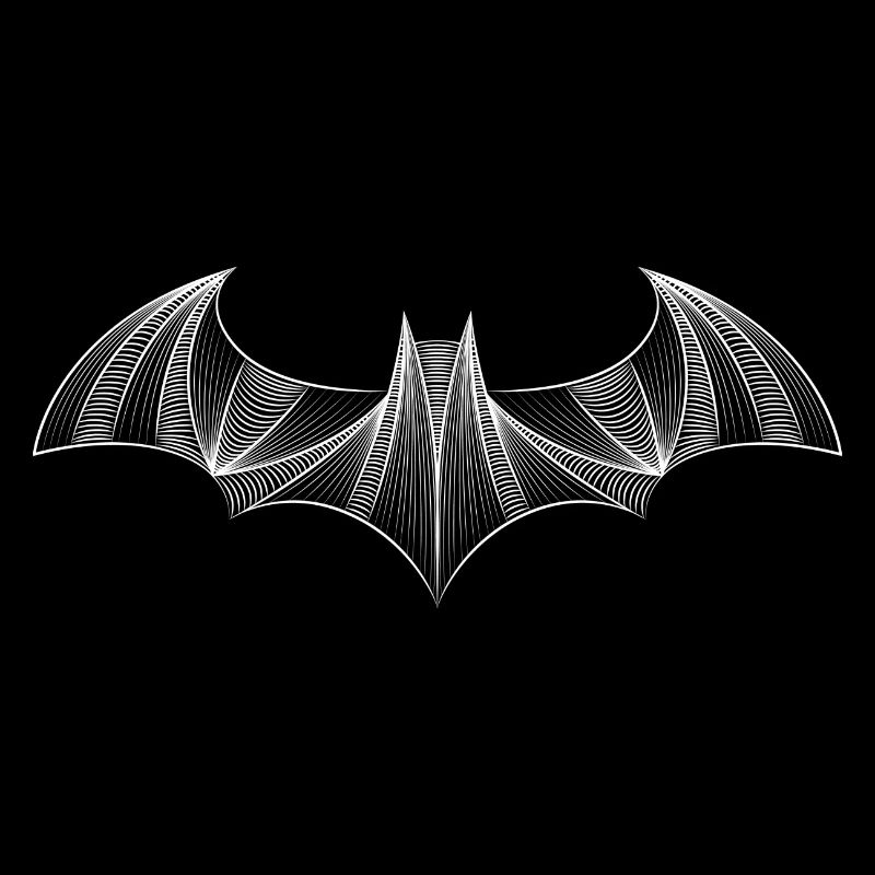 Batman Logo Drawing weiß