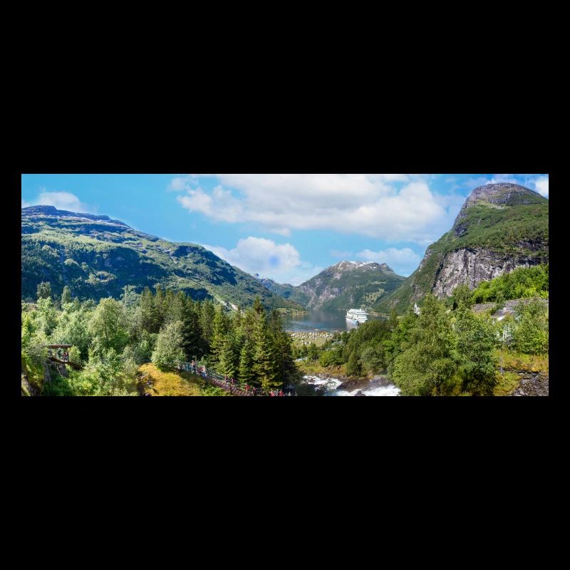 Geiranger panorama Storseterfossen Norvège